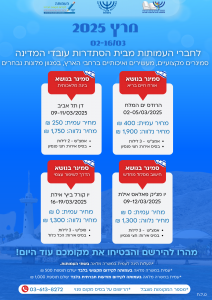 סמינרים בארץ מרץ אפריל - 2025